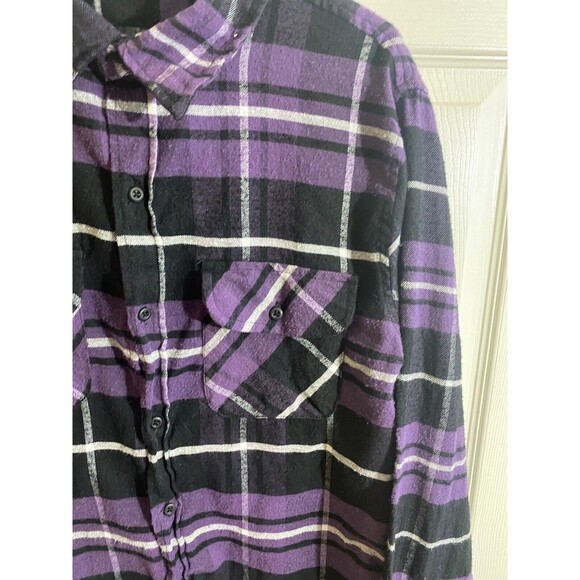 Nickelodeon Rugrats Crew On Back Purple Button Up Flannel Size Women’s L - Picture 5 of 16